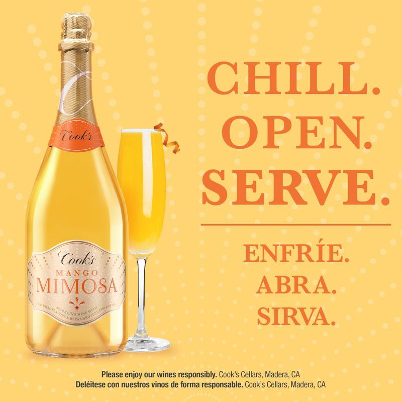 slide 4 of 11, Cook's California Champagne Cook's Mango Mimosa - 750ml Bottle, 750 ml