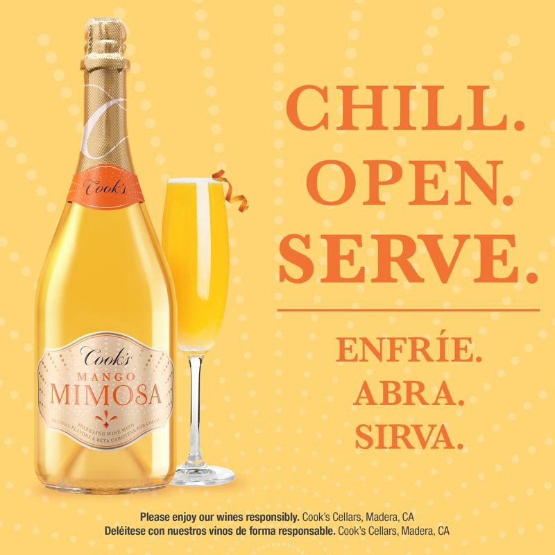 slide 4 of 11, Cook's California Champagne Cook's Mango Mimosa California Sparkling White Wine - 750ml Bottle, 750 ml