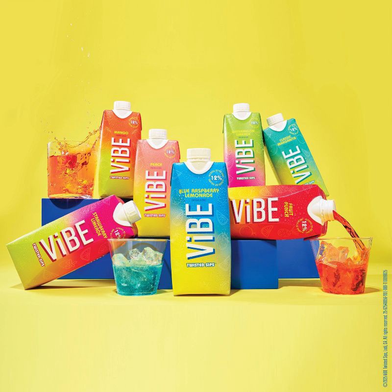 slide 6 of 6, Vibe Wine Vibe Blue Raspberry Lemonade - 500ml Bottle, 500 ml