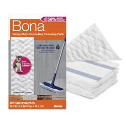 Bona Heavy Duty Multi-Surface Dry Cloth Refills for Floor Sweeping and Cleaning - 14ct
