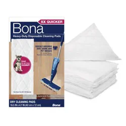 Bona Heavy Duty Multi-Surface Floor Cleaner Spray Moping Pads Refill - 10ct