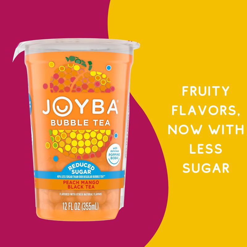 slide 5 of 6, JOYBA Peach Mango Reduced Sugar Bubble Tea - 4pk/12 fl oz Cups, 4 ct; 12 fl oz