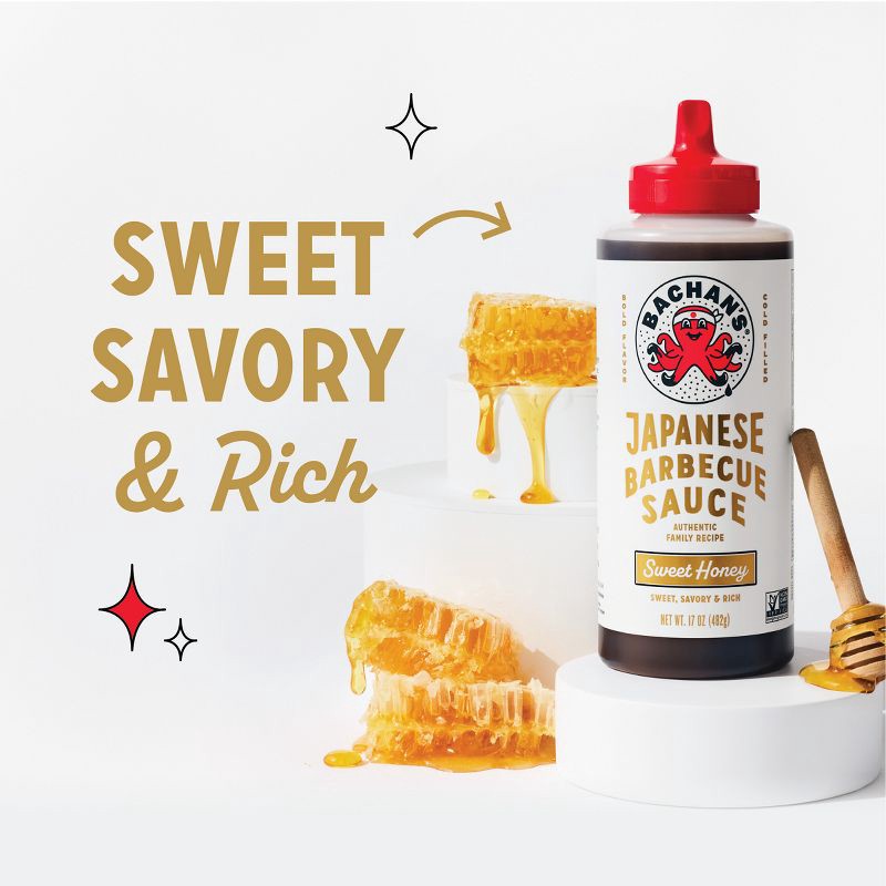 slide 6 of 7, Bachan's Sweet Honey Japanese BBQ Sauce - 17oz, 17 oz
