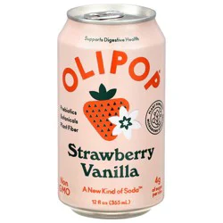 OLIPOP Prebiotic Soda, Strawberry Vanilla, Shelf Stable