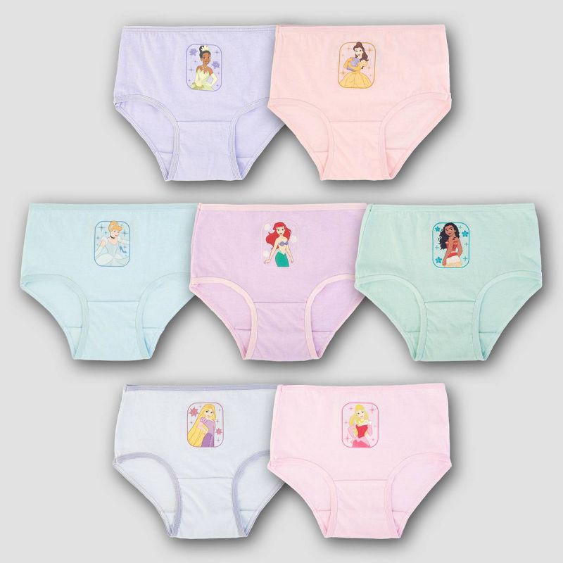 slide 1 of 5, Toddler Girls' Disney Princess 7pk Bikini Underwear - 4T, 7 ct