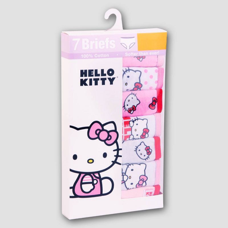 slide 2 of 4, Toddler Girls' Hello Kitty 7pk Bikini Underwear - 2T-3T: Classic Patterns, Full Waistband Elastic, 7 ct
