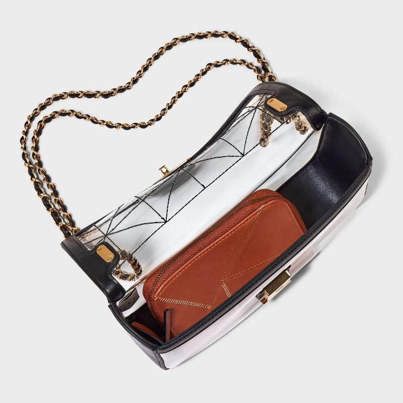 slide 4 of 5, Elongated Refined Crossbody Bag - A New Day™ Clear: Shell, Adjustable Strap, Structured Design, 1 ct