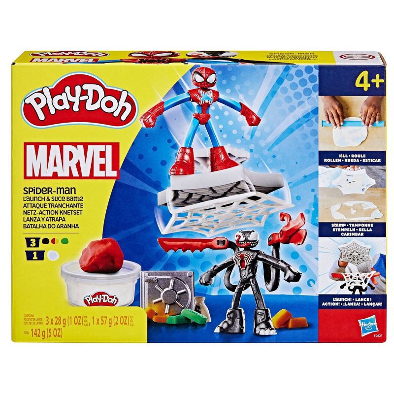slide 1 of 7, Play-Doh Spider-Man Launch and Slice Battle Playset, 1 ct