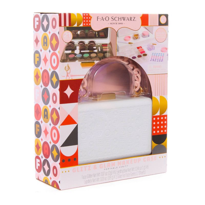 slide 7 of 8, FAO Schwarz Glitz & Glam Portable Vanity Girls' Makeup Case, 1 ct