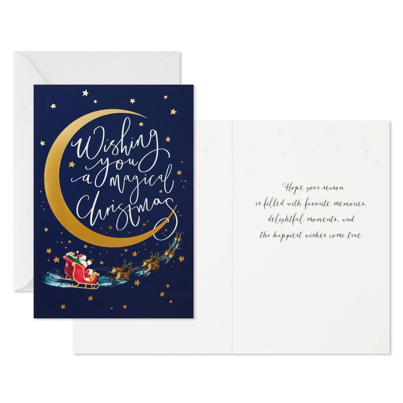 slide 4 of 8, Hallmark 10ct 'Wishing You a Magical Christmas' Single-Design Boxed Card Pack, 10 ct