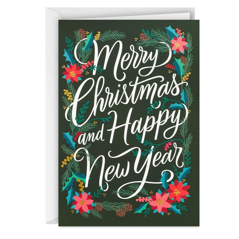 slide 1 of 8, Hallmark 10ct 'Merry Christmas and Happy New Year' Single-Design Boxed Card Pack, 10 ct