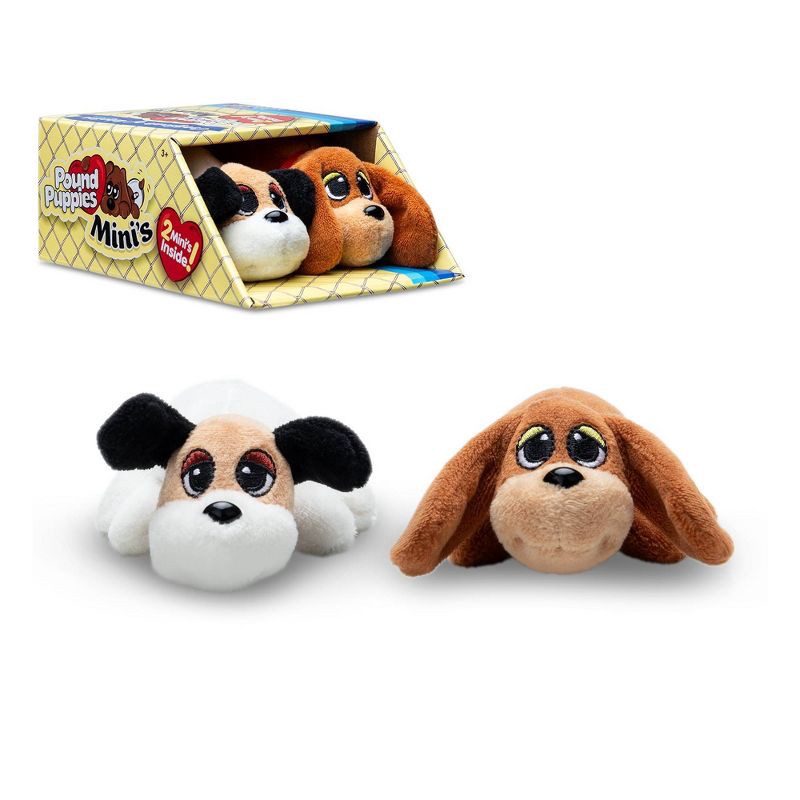 slide 1 of 9, Pound Puppies 2 pack – Mini Classics: Polyester Stuffed Animals, Dog Variety, Creative Thinking, Emotional Development, 2 ct