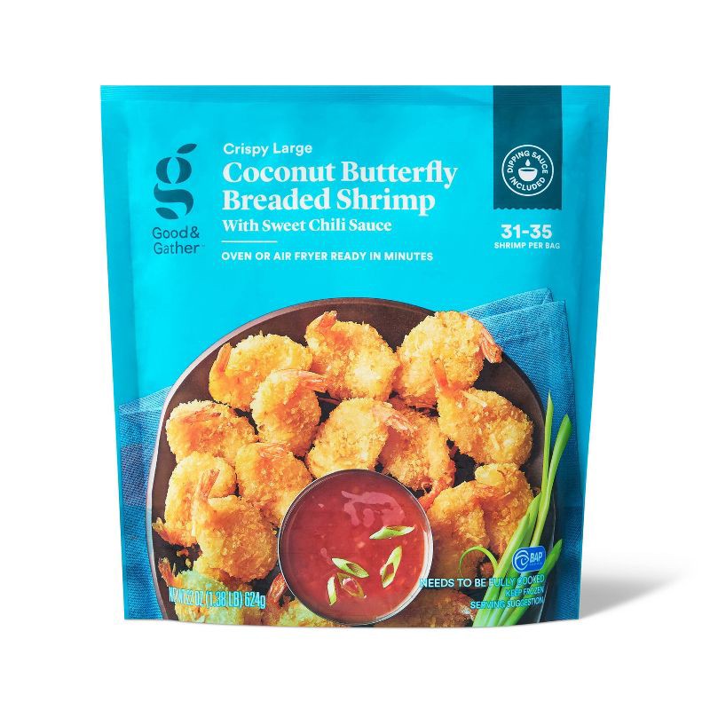 slide 1 of 4, Coconut Breaded Shrimp with Sweet Chili Sauce - Frozen - 22oz - Good & Gather™, 22 oz