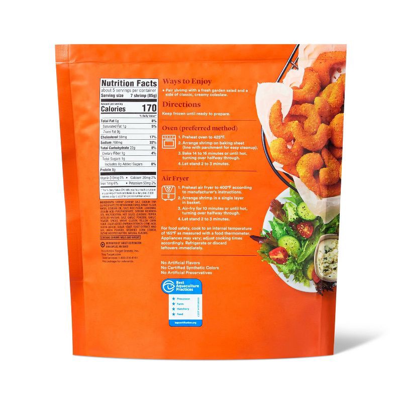 slide 2 of 3, Buffalo Seasoned Breaded Shrimp - Frozen - 16oz - Good & Gather™, 16 oz