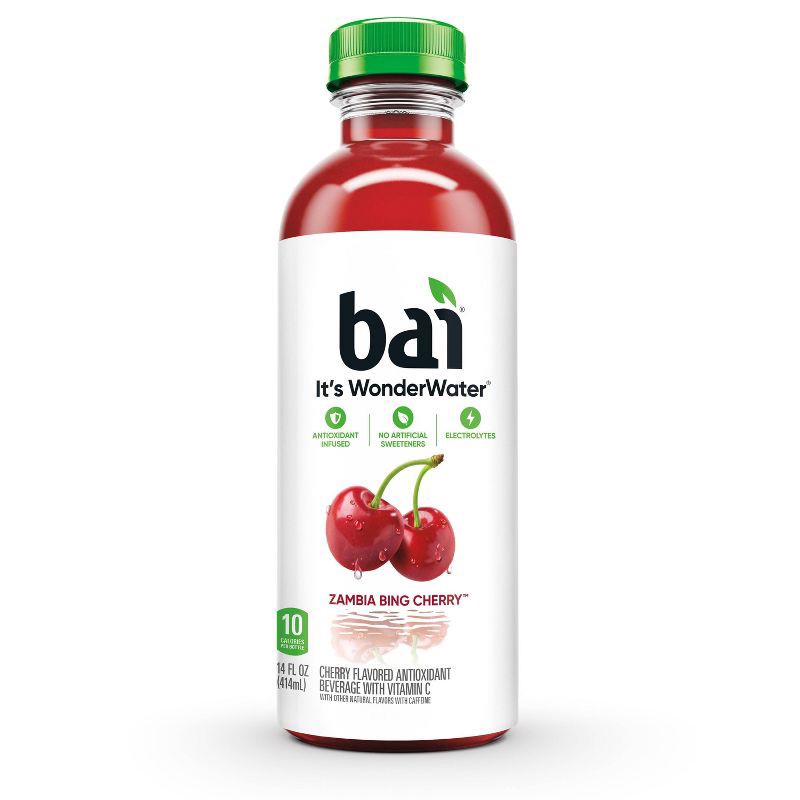 slide 3 of 10, Bai Zambia Bing Cherry Antioxidant Water - 6pk/14 fl oz Bottles, 6 ct, 14 fl oz