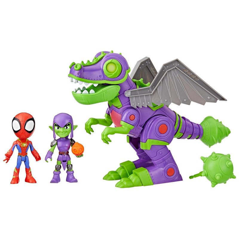 slide 1 of 8, Marvel Spidey and His Amazing Friends Dino-Webs Goblinsaurus Mech Pack, Christmas Gifts for Kids (Target Exclusive), 1 ct