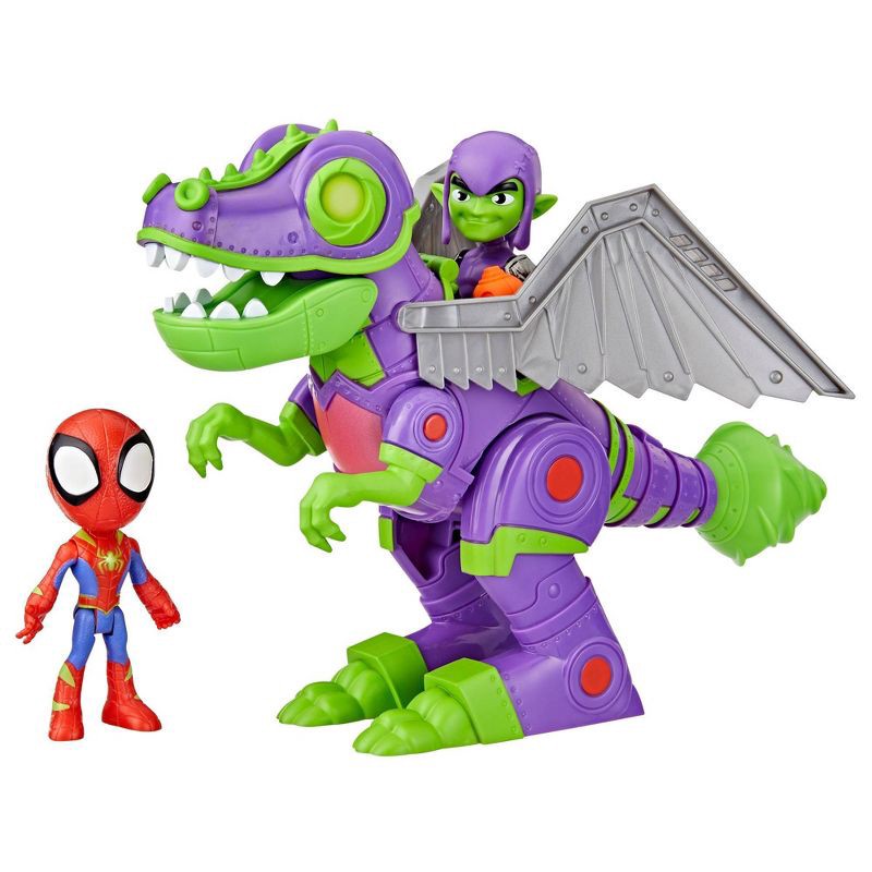 slide 4 of 8, Marvel Spidey and His Amazing Friends Dino-Webs Goblinsaurus Mech Pack, Christmas Gifts for Kids (Target Exclusive), 1 ct