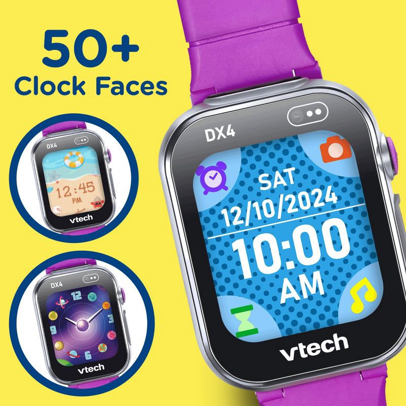 slide 4 of 11, VTech KidiZoom Smartwatch DX4 - Purple: Sensory Development, Teaching Aid, No Assembly Required, 1 ct