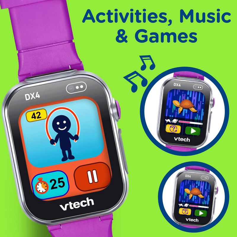 slide 5 of 11, VTech KidiZoom Smartwatch DX4 - Purple: Sensory Development, Teaching Aid, No Assembly Required, 1 ct