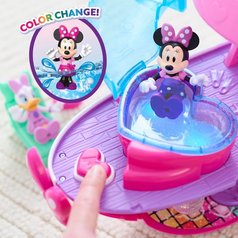 slide 3 of 6, Disney Junior Minnie Mouse Bowdazzling Yacht Playset: Plastic Boat Playset with Figures & Accessories, 1 ct