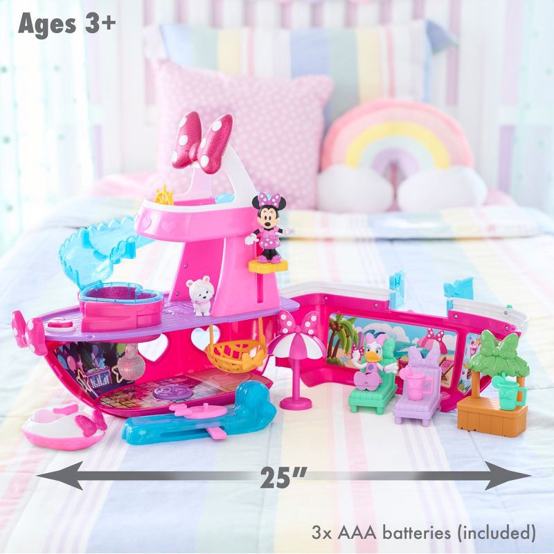 slide 5 of 6, Disney Junior Minnie Mouse Bowdazzling Yacht Playset: Plastic Boat Playset with Figures & Accessories, 1 ct