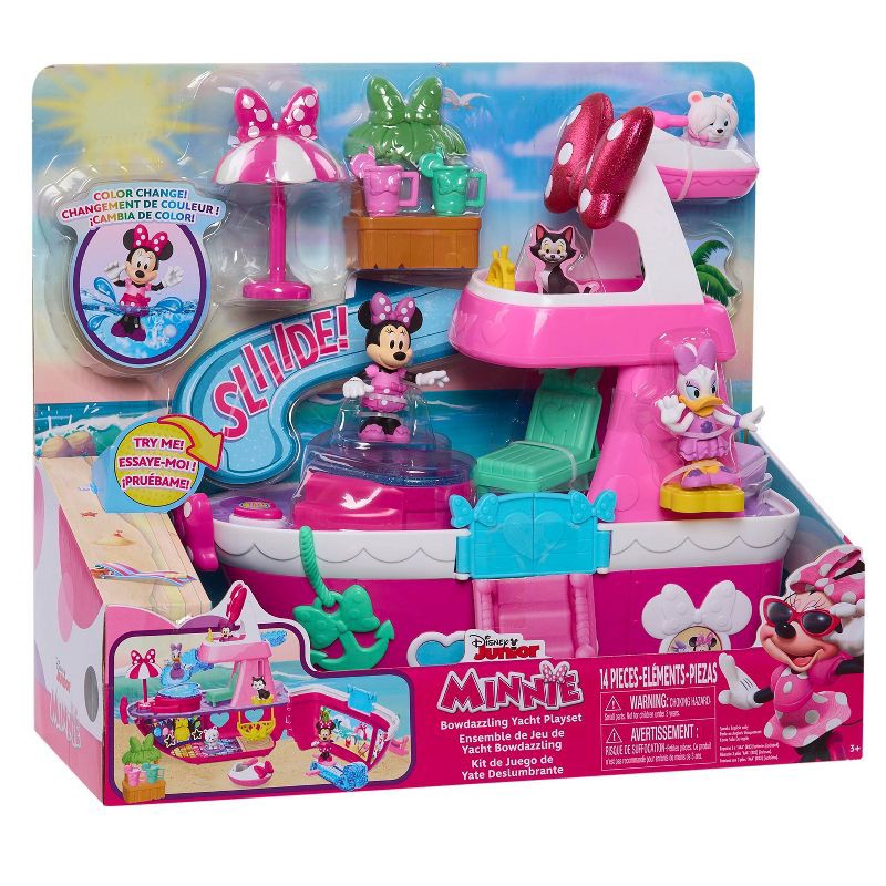 slide 6 of 6, Disney Junior Minnie Mouse Bowdazzling Yacht Playset: Plastic Boat Playset with Figures & Accessories, 1 ct