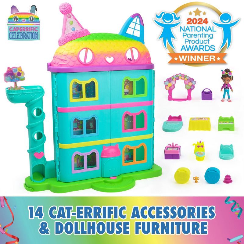 slide 3 of 6, Gabby's Dollhouse 15pc Rainbow Themed Celebration Dollhouse, 15 ct