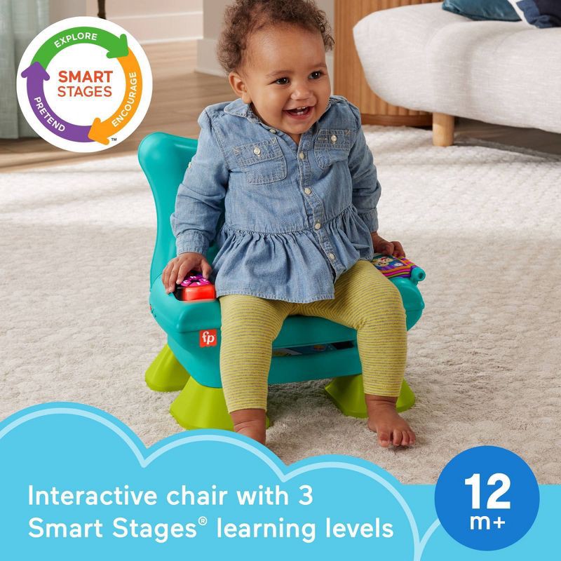 slide 2 of 6, Fisher-Price Laugh & Learn Smart Stages Chair Electronic Learning Toy for Toddlers - Teal, 1 ct