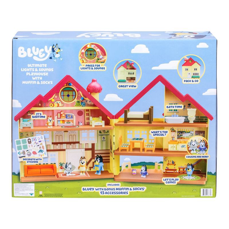 slide 4 of 11, Bluey Ultimate Lights & Sounds Playhouse with Muffin & Socks (Target Exclusive): Animation Doll Playsets with Figures, 1 ct