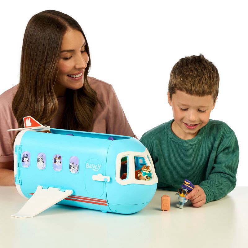 slide 6 of 16, Bluey 3-in-1 Airplane Playset: Sound Effects & Multiple Activities, Includes Figures, Educational Creative Thinking, 1 ct