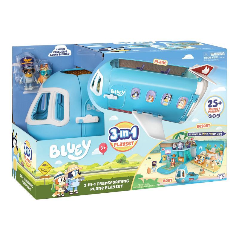 slide 10 of 16, Bluey 3-in-1 Airplane Playset: Sound Effects & Multiple Activities, Includes Figures, Educational Creative Thinking, 1 ct
