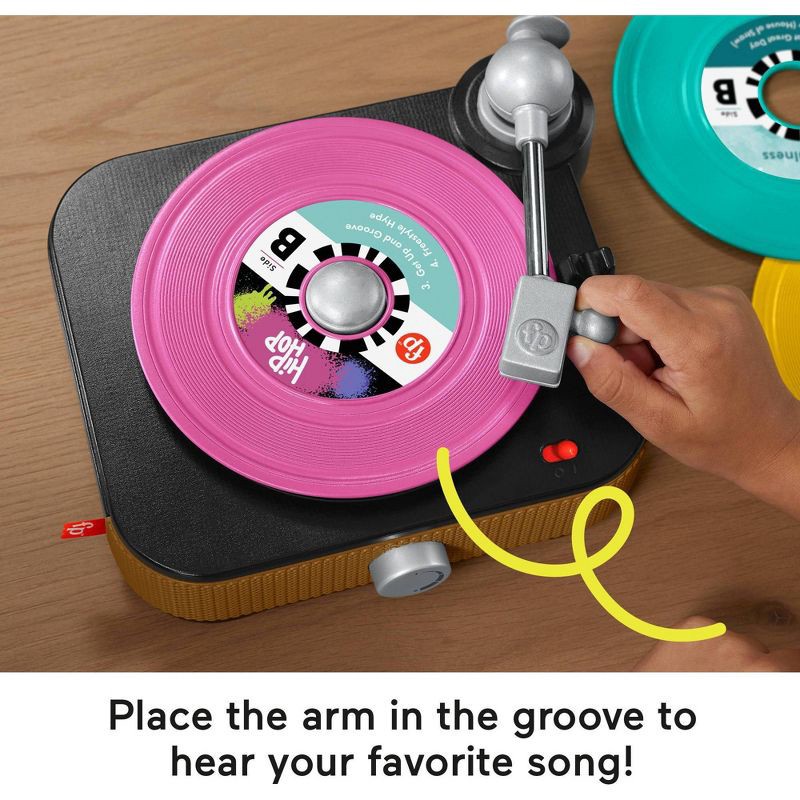 slide 4 of 6, Laugh & Learn Fisher-Price Rockin' Record Player Musical Toy for Preschool Pretend Play, 1 ct