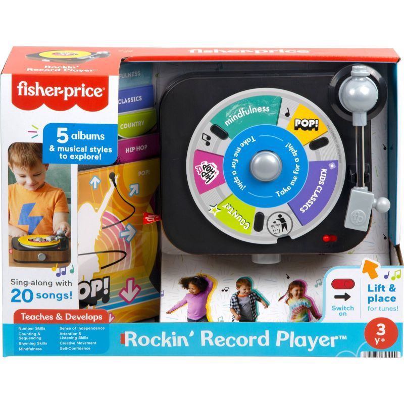 slide 6 of 6, Laugh & Learn Fisher-Price Rockin' Record Player Musical Toy for Preschool Pretend Play, 1 ct