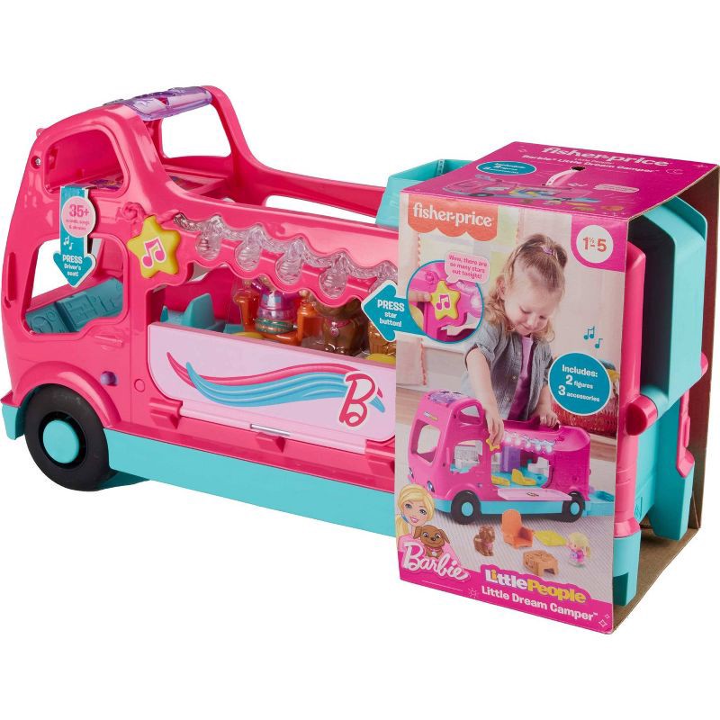 slide 6 of 6, Fisher-Price Little People Barbie Little Dream Camper RV Playset with Music Lights and 2 Figures, 1 ct