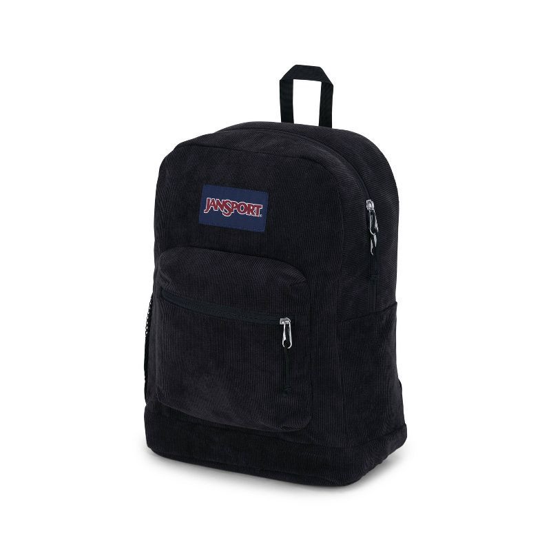 slide 2 of 8, JanSport Cross Town Plus Remix 17" Backpack - Black: High School Corduroy Structured Bag, 1 ct