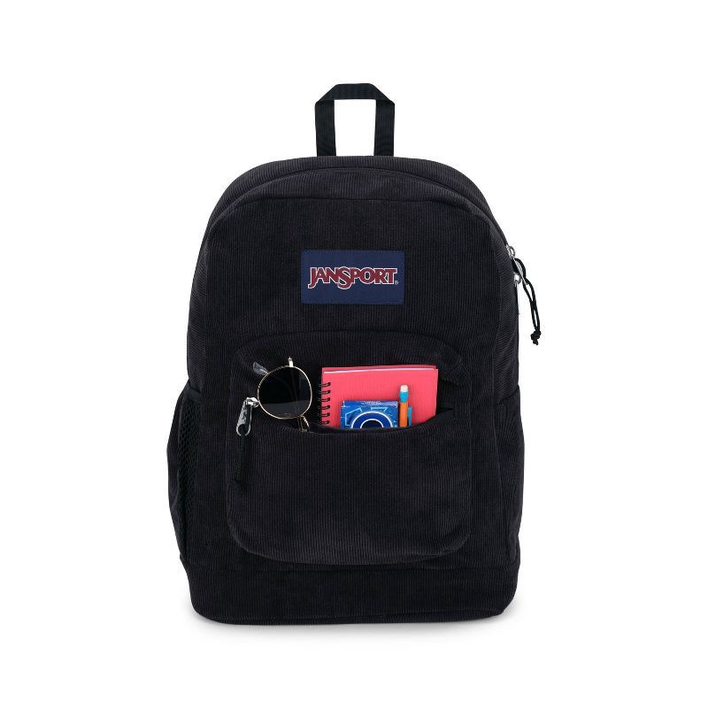 slide 4 of 8, JanSport Cross Town Plus Remix 17" Backpack - Black: High School Corduroy Structured Bag, 1 ct