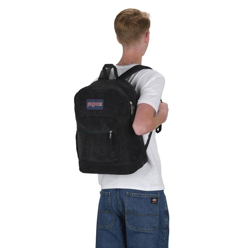 slide 5 of 8, JanSport Cross Town Plus Remix 17" Backpack - Black: High School Corduroy Structured Bag, 1 ct