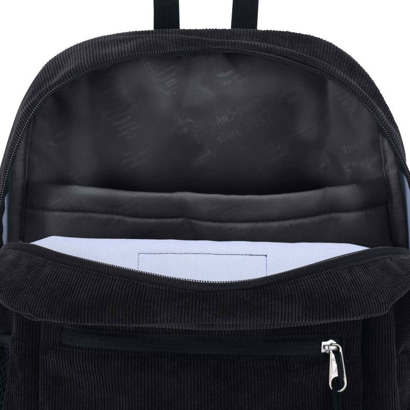 slide 6 of 8, JanSport Cross Town Plus Remix 17" Backpack - Black: High School Corduroy Structured Bag, 1 ct