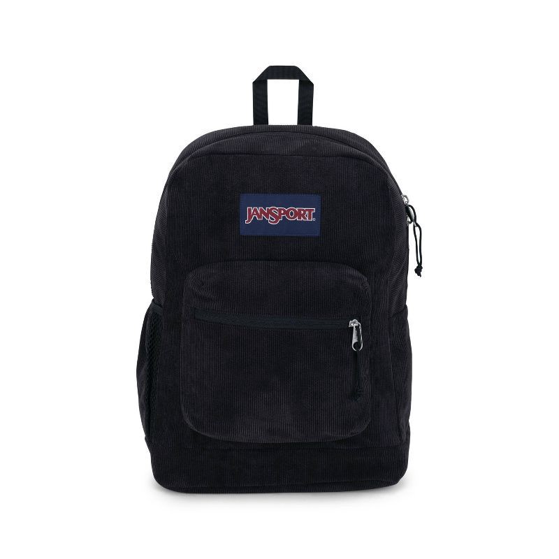 slide 1 of 8, JanSport Cross Town Plus Remix 17" Backpack - Black: High School Corduroy Structured Bag, 1 ct