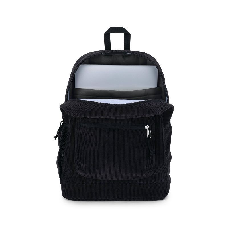 slide 8 of 8, JanSport Cross Town Plus Remix 17" Backpack - Black: High School Corduroy Structured Bag, 1 ct