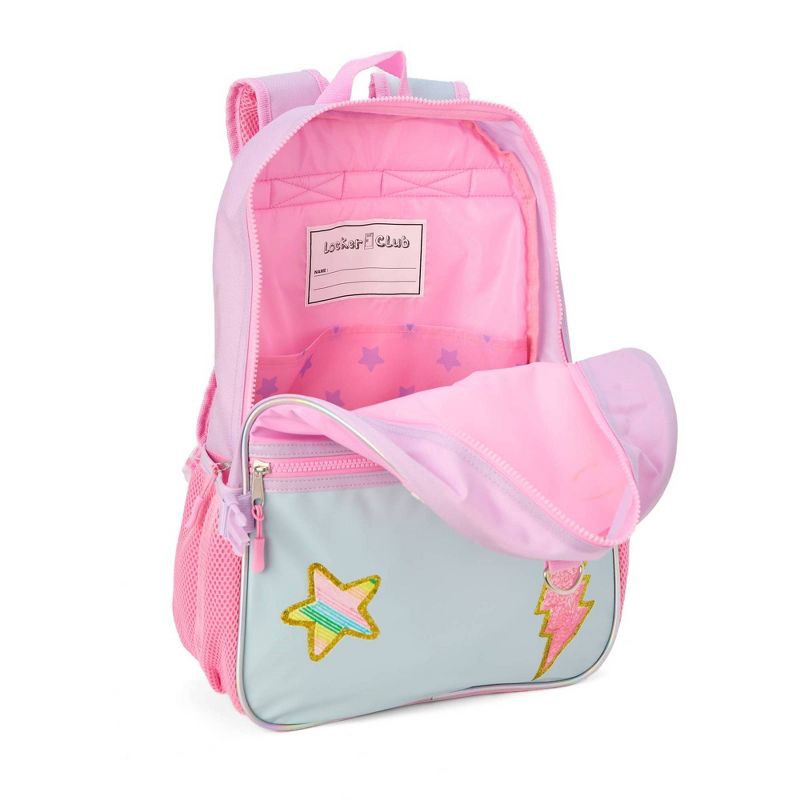 slide 4 of 9, Locker Club Kids' 17" Backpack with Headphone Set - Terry Patches, 1 ct