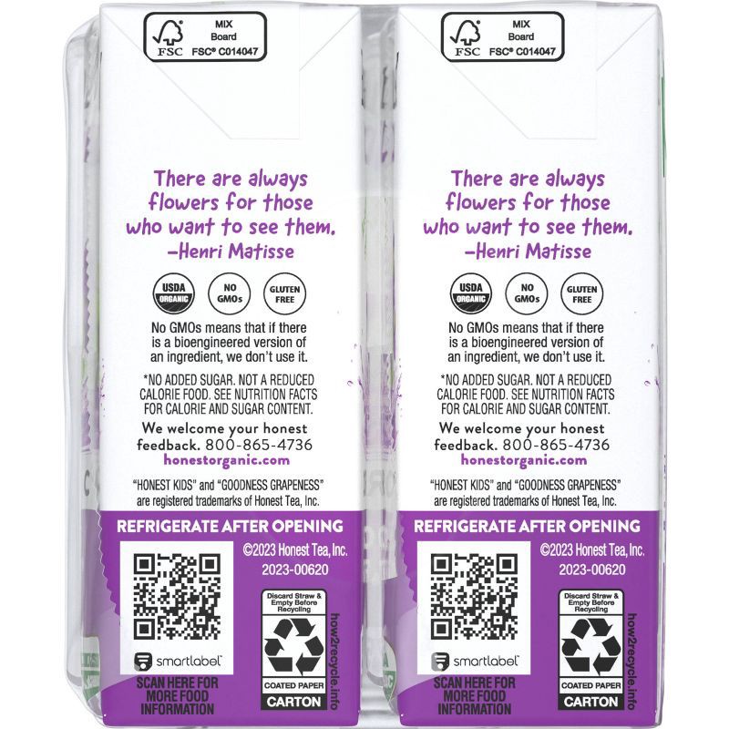 slide 4 of 9, Honest Kids Goodness Grapeness Organic Juice Drink - 8pk/6 fl oz Boxes, 8 ct; 6 fl oz