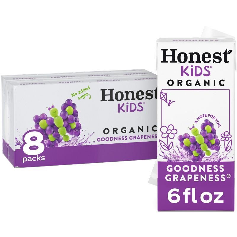 slide 1 of 12, Honest Kids Goodness Grapeness Organic Juice Drink - 8pk/6 fl oz Boxes, 8 ct; 6 fl oz