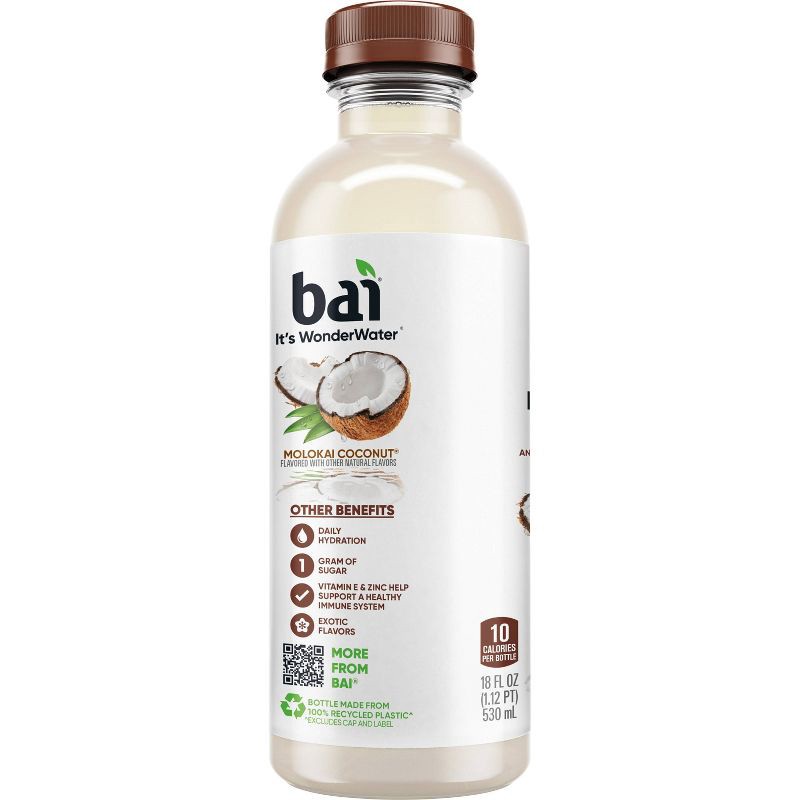 slide 8 of 10, Bai Molokai Coconut Antioxidant Water - 18 fl oz Bottle, 18 fl oz