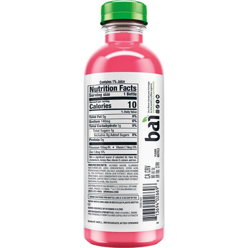 slide 7 of 8, Bai Kula Watermelon Antioxidant Water - 18 fl oz Bottle, 18 fl oz