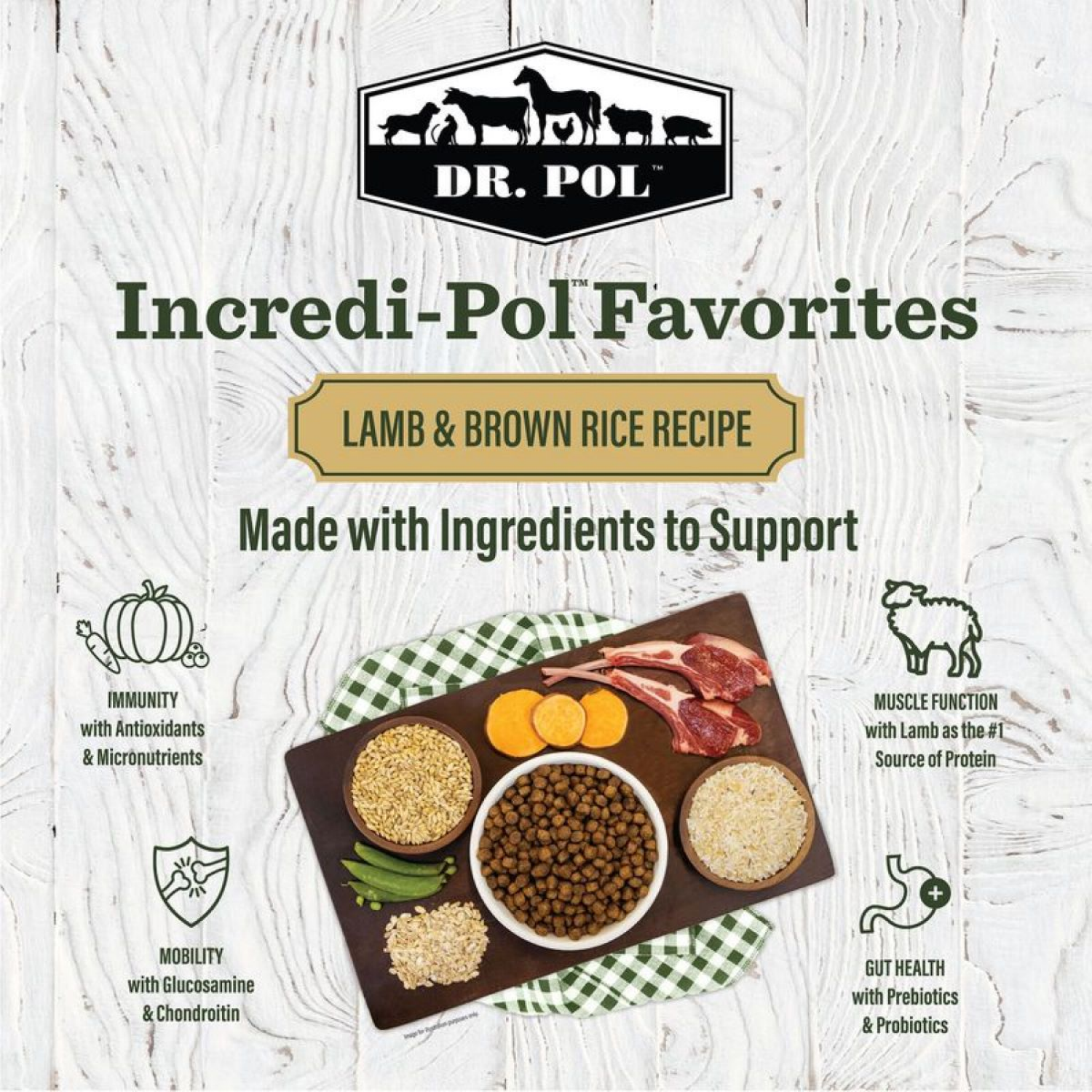 slide 2 of 2, Dr. Pol Incredi-Pol Lamb & Brown Rice Dog Food 6 lb, 6 lb