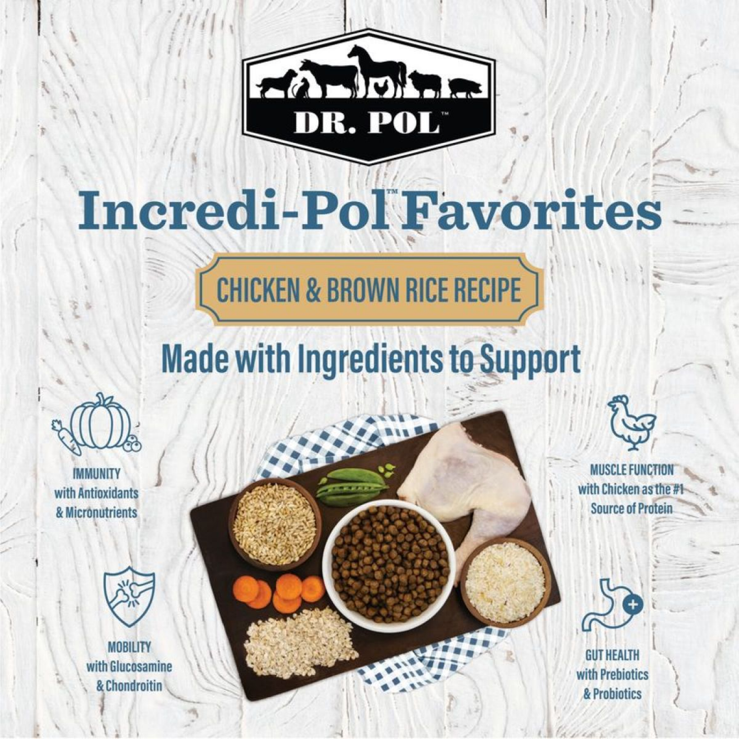 slide 2 of 2, Dr. Pol Incredi-Pol Chicken & Brown Rice Dog Food 6 lb, 6 lb