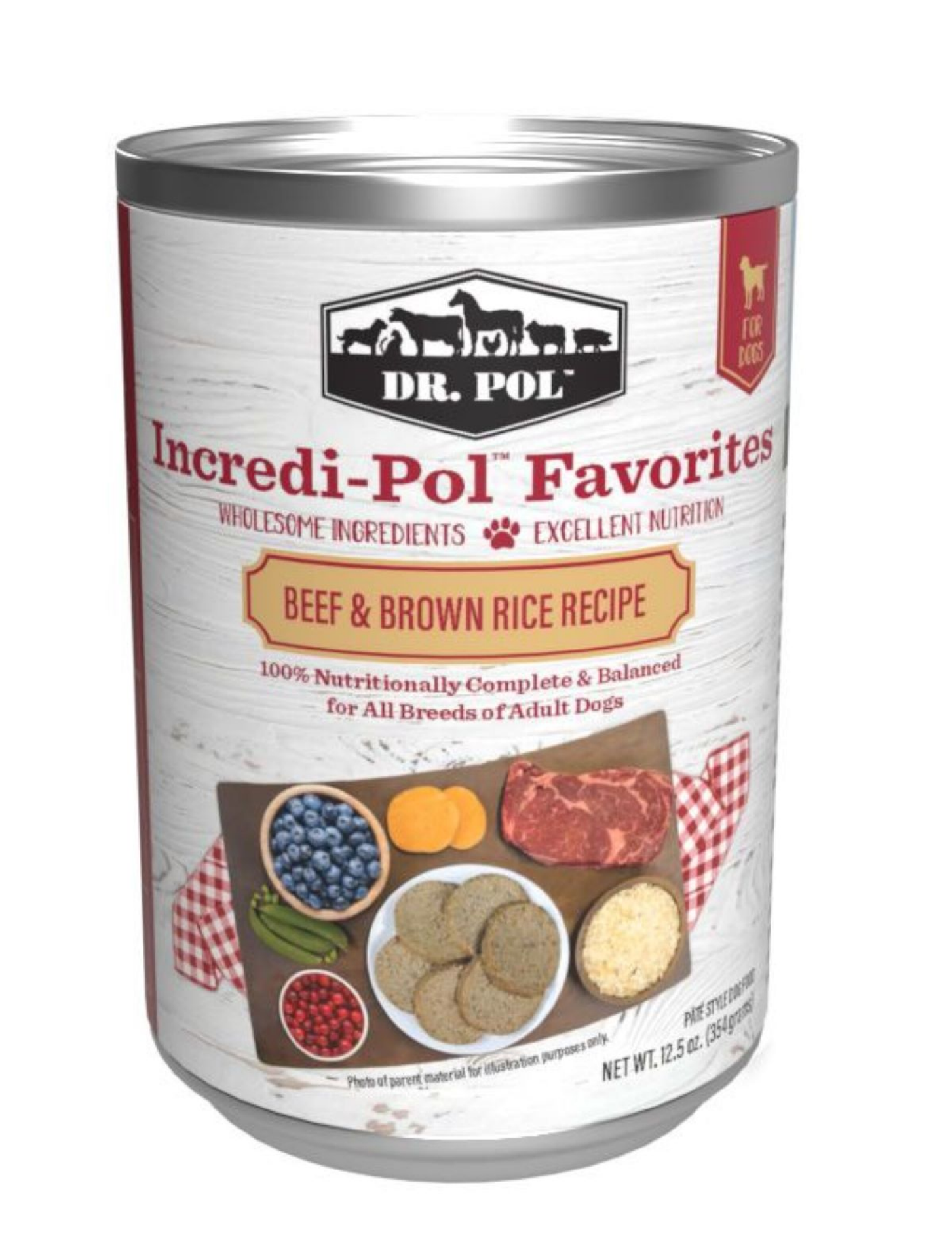 slide 1 of 2, Dr. Pol Incredi-Pol Beef & Brown Rice Wet Dog Food 12.5 oz, 12.5 oz