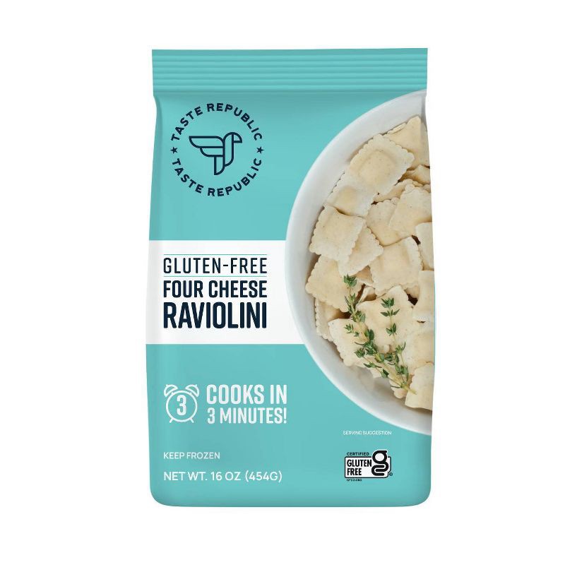 slide 1 of 5, Taste Republic Gluten Free Frozen 4-Cheese Raviolini Bag - 16oz, 16 oz