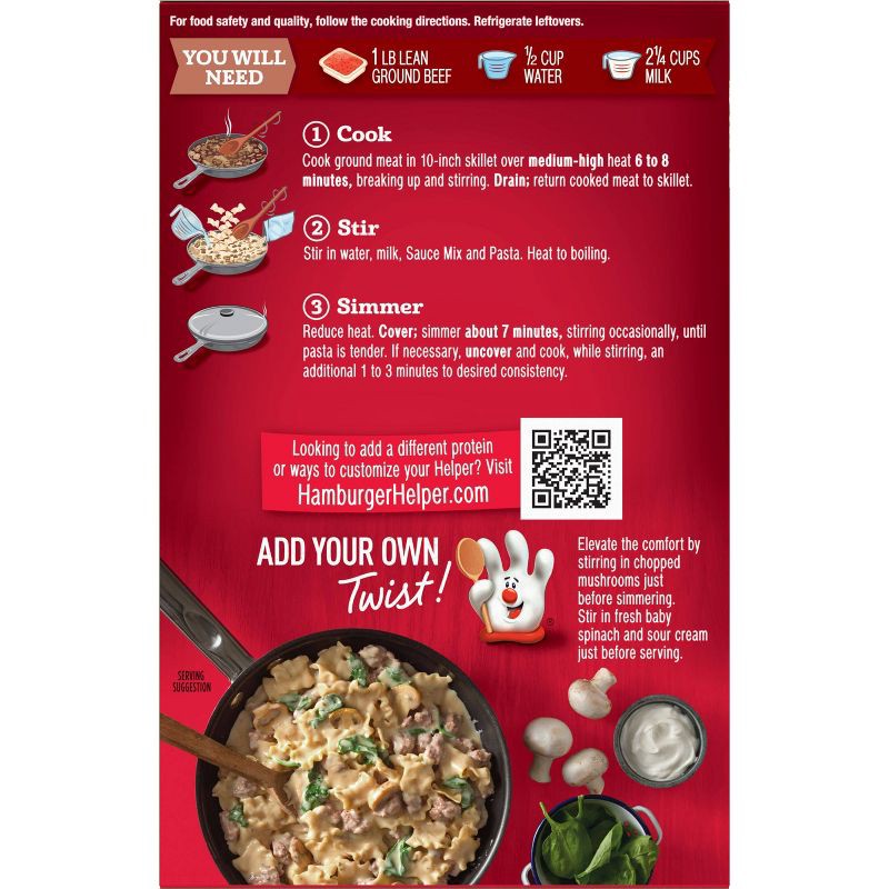 slide 2 of 6, Hamburger Helper Deluxe Beef Stroganoff Pasta Meal Kit - 5.5oz, 5.5 oz